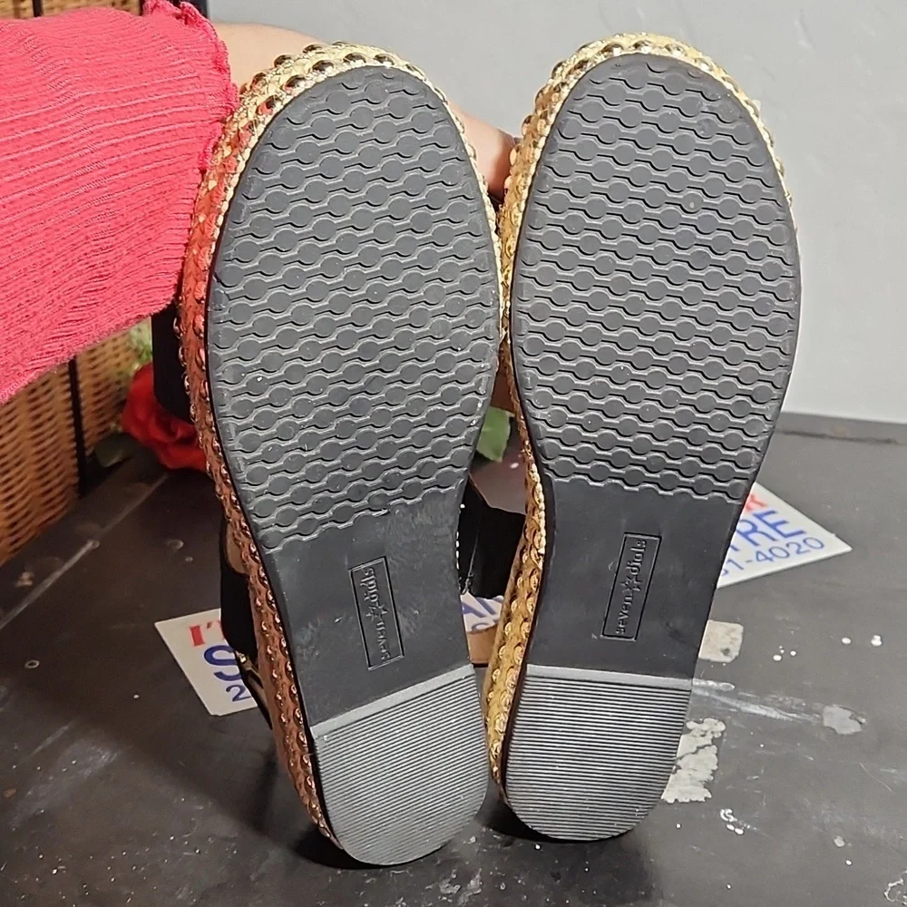 SEVEN DIALS Strappy Buckle Stud Detail Espadrille 8M